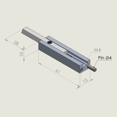 Jogger universal de 10mm con M4 y pasador de 4mm para SALIDA de 28mm
