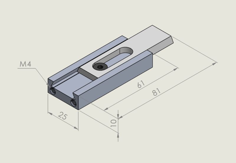 615 Alu jogger 10mm drop-guide with slide Universal 60mm