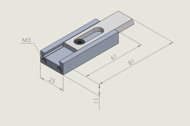 617 Alu jogger 11mm drop-guide with slide Universal 60mm