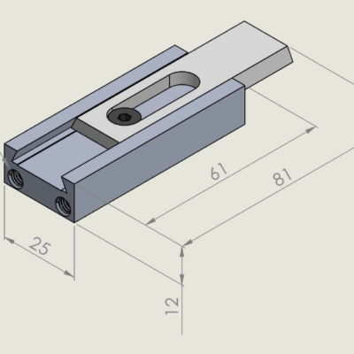 ALU jogger 12mm Drop/guide W/slide Universal