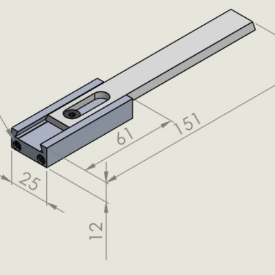 ALU jogger 12mm Drop/guide W/slide Universal