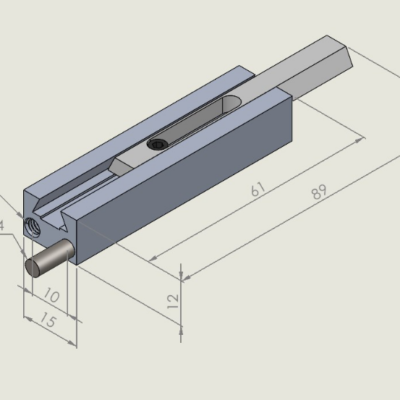 Slim alu jogger 12mm with slot slide universal