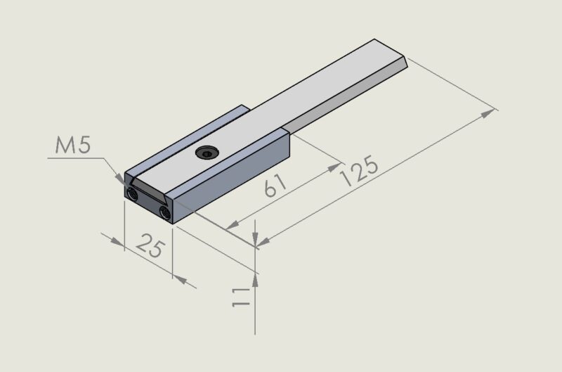 633 Alu jogger 11mm drop-guide with M4 fix slide 125mm