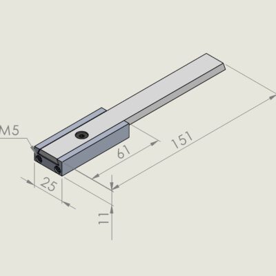 Alu jogger  11mm /Fix slide 151mm with M5