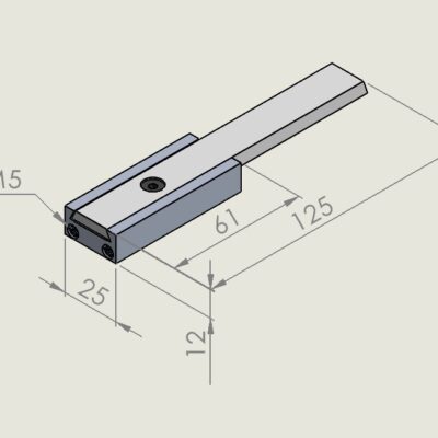 Alu jogger  12mm/Fix slide 125mm with M5