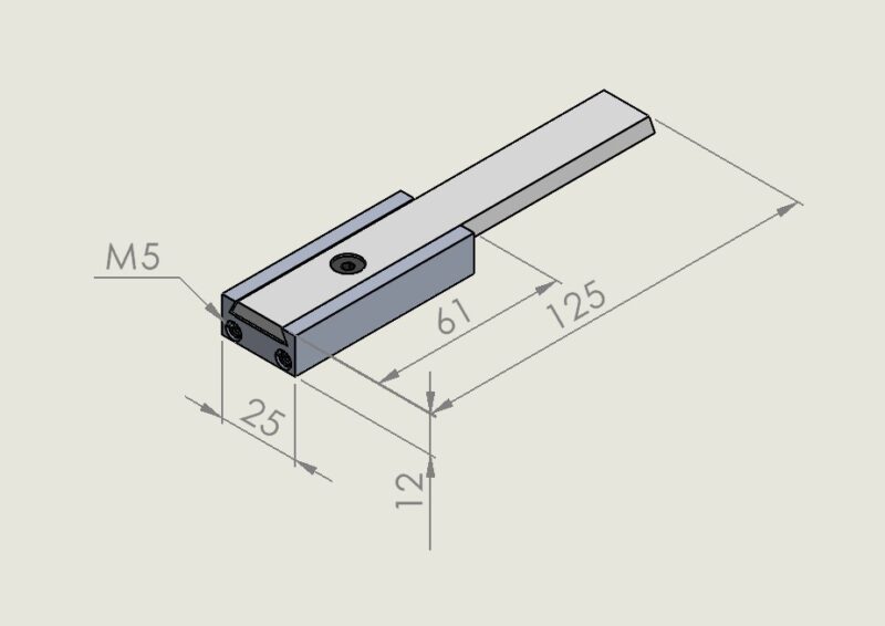 636 Alu jogger 12mm drop-guide with M4 fix slide 125mm