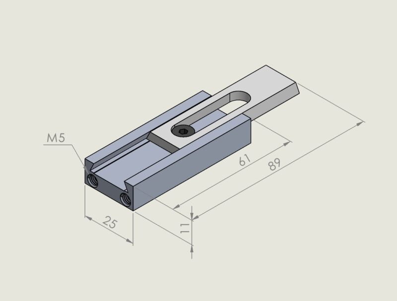 640 Alu jogger 11mm drop-guide with M4 holes slide guide 28mm