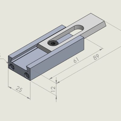 Alu jogger 12mm Drop/guide with M5 hols  slide guide 28mm, telescopic