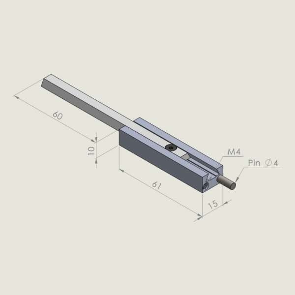 Jogger universal 10mm with M4 and pin 4mm FIX