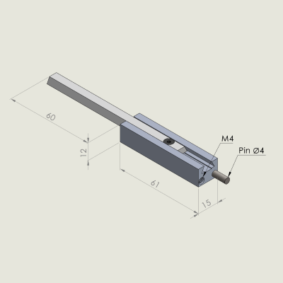 Jogger universal 12mm with M4 and pin 4mm FIX