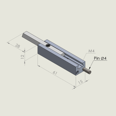 Jogger universal 12mm with M4 and pin 4mm for 28mm EXIT