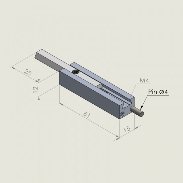 Jogger universal 12mm with M4 and pin 4mm for 28mm EXIT